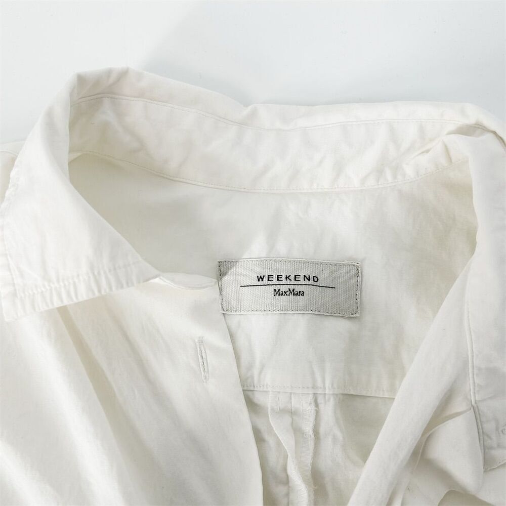 Max Mara Weekend Women's White Button Down Shirt Tunic Dress, size S - Picture 9 of 9